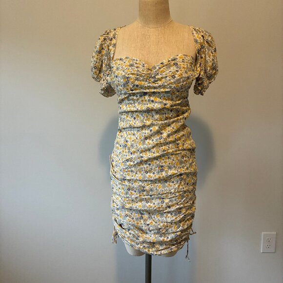 NWT Bardot Cindy Sweetheart Midi Dress in Soft Yellow - Picture 1 of 13